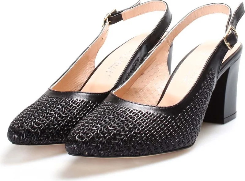 Fast Step Leather Women's Thick Heeled Shoes 064ZA360