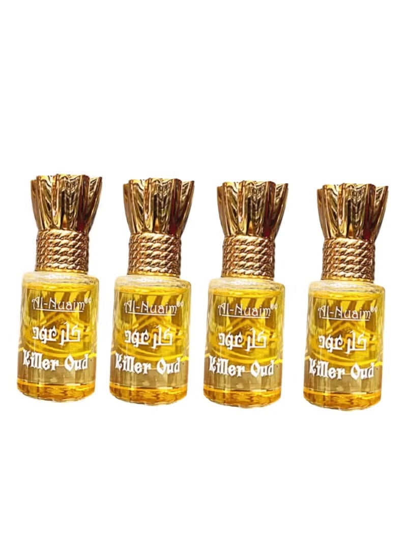 أل نواعم عطر النعيم توحفه سيريز كيلر عود رول أون 6 مل (عبوة من 4) | زيت عطري مركز للجنسين خالٍ من الكحول | عطر عود ومسك يدوم طويلاً للرجال والنساء | عطر بحجم الجيب - Image 1