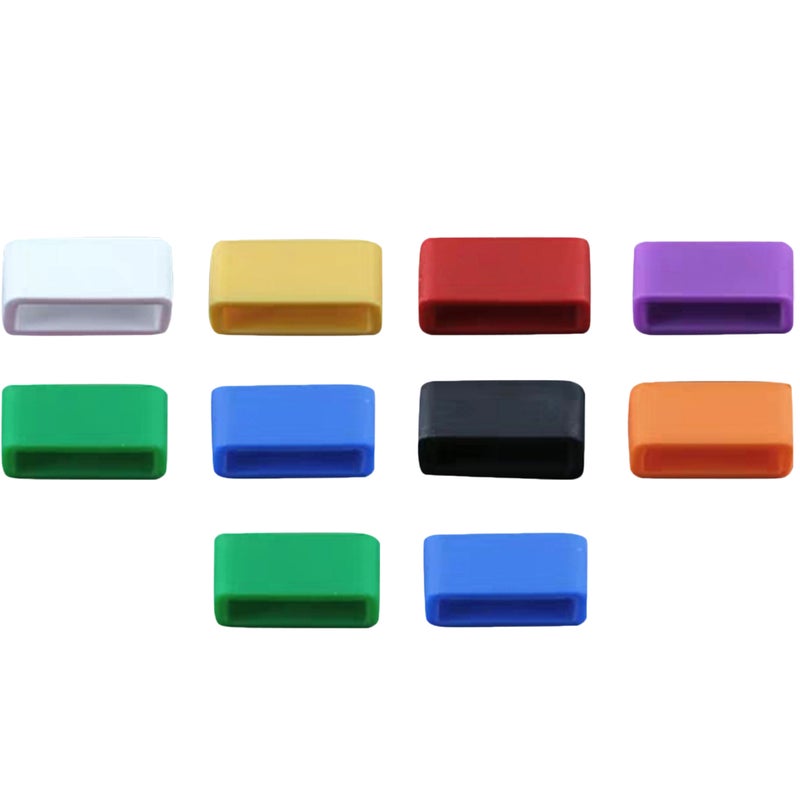 10pcs Watch Strap Loops Watchband Movable Rings Silicone Watch Bezel Watchband Accessories - 18mm (Random) - Image 1