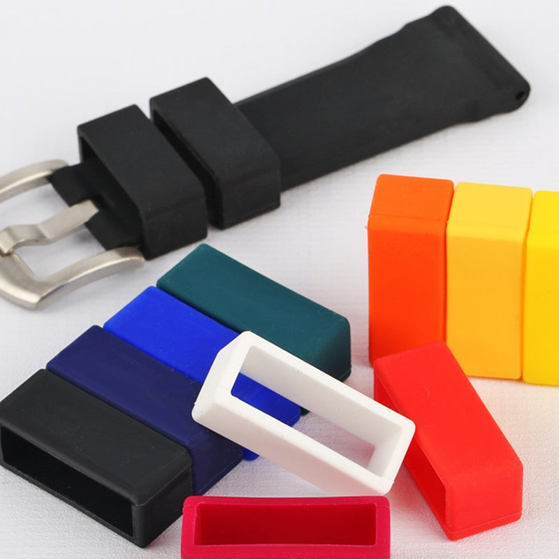 10pcs Watch Strap Loops Watchband Movable Rings Silicone Watch Bezel Watchband Accessories - 18mm (Random) - Image 2