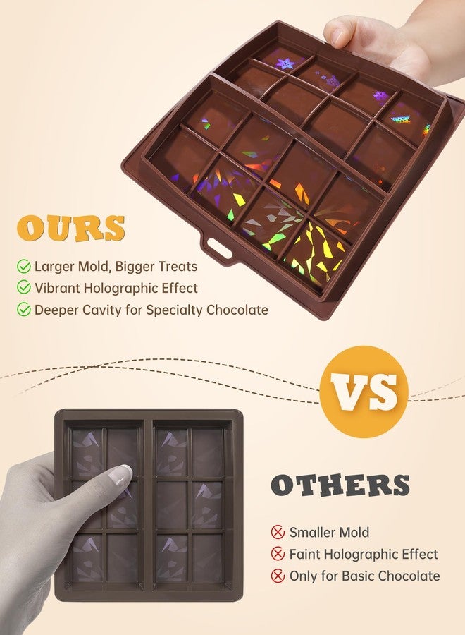 ان اي هوم قوالب شوكولاتة ثلاثية الأبعاد من NiHome، قالب سميك بعمق 0.67 بوصة لشوكولاتة دبي الداكنة، آمن للاستخدام في غسالة الصحون ويمكن تعليقه على الحائط، هدية مثالية لعيد الميلاد وعيد الحب (بأنماط ندفة الثلج والألعاب النارية) - Image 5