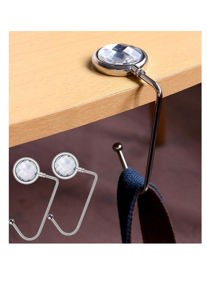 Vitacelli 2 Pack Purse Hook Long Handbag Hanger for Table Desk, Creative Portable Bag Holder Under Counter Handbags Hook for Women Girl  - Image 1