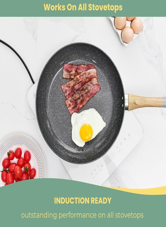 Bakeley 12-Inch Frying Pan Nonstick Stretched Aluminium Omelette Skillet Fry Pans for Induction Compatible Pan - Image 5