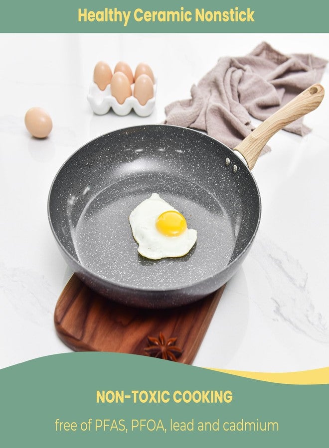 Bakeley 12-Inch Frying Pan Nonstick Stretched Aluminium Omelette Skillet Fry Pans for Induction Compatible Pan - Image 2