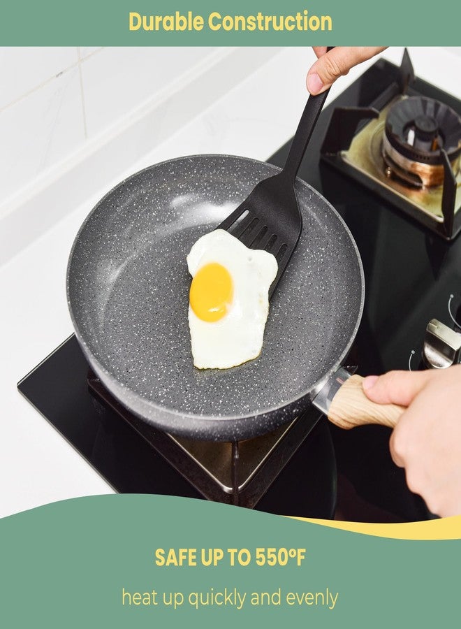 Bakeley 12-Inch Frying Pan Nonstick Stretched Aluminium Omelette Skillet Fry Pans for Induction Compatible Pan - Image 3