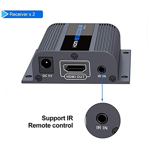 MYPIN HDMI Extender 1080P@60HZ 1x2 Splitter Device Over CAT6/6A/7/8 Cable, Transmission up to 40m/131ft with Loop-Out Local Display,Support IR Remote Control,EDID Function - Image 4
