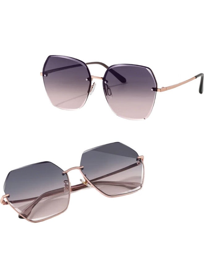 HLA Nylon Sunglasses Women'S Sunscreen Uv Protection Driving Glasses Grey Pink - Image 1