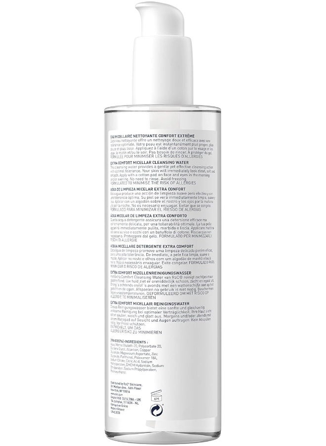 RoC - Roc Extra Comfort Micellar Cleansing Water Sensitive Skin, Face And Eyes Effective Minimises Allergy Risks 400 Ml - Image 1