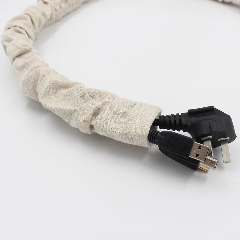 Hkoaodeo Fabric Cord Cover, 2 Pcs 6 Feet and 2 Pcs 4 Feet Chain Cable Sleeve, Chandelier Lighting Wire Cord Cover for Lamps Light Fixtures Lighting Wires Cable Management, Pleat Effect - Image 4
