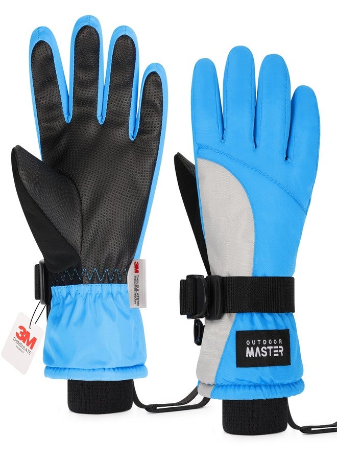 OutdoorMaster Kids Ski Snow Gloves, 3M Thinsulate Winter Windproof Waterproof Thermal Gloves for Boys & Girls, Fits Youth Winter Sports, Skiing, Snowboard - Image 1