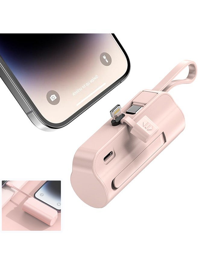 Arabest - Mini Charger,High Capacity Battery for Fast Charging,2 Output Powers,With Hidden Phone Holder,Suitable for Carrying on Business Trips,For Apple/Android Phones(Pink) - Image 1