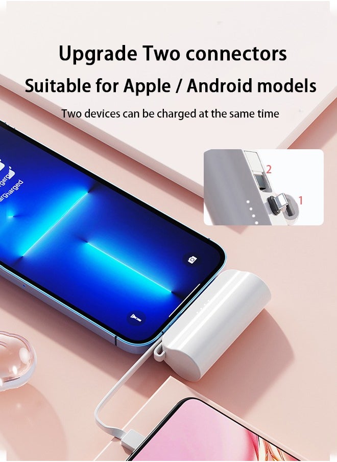 Arabest - Mini Charger,High Capacity Battery for Fast Charging,2 Output Powers,With Hidden Phone Holder,Suitable for Carrying on Business Trips,For Apple/Android Phones(Pink) - Image 1