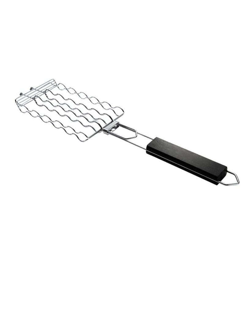 Generic - Barbecue Grilling Basket BBQ Hot Dog Griller Rack Premium Quality Metal Rack for 6 Hot Dogs Strong load-bearing capacity Grill Mesh Clip Holder for Picnic Kitchen Tools - Image 1