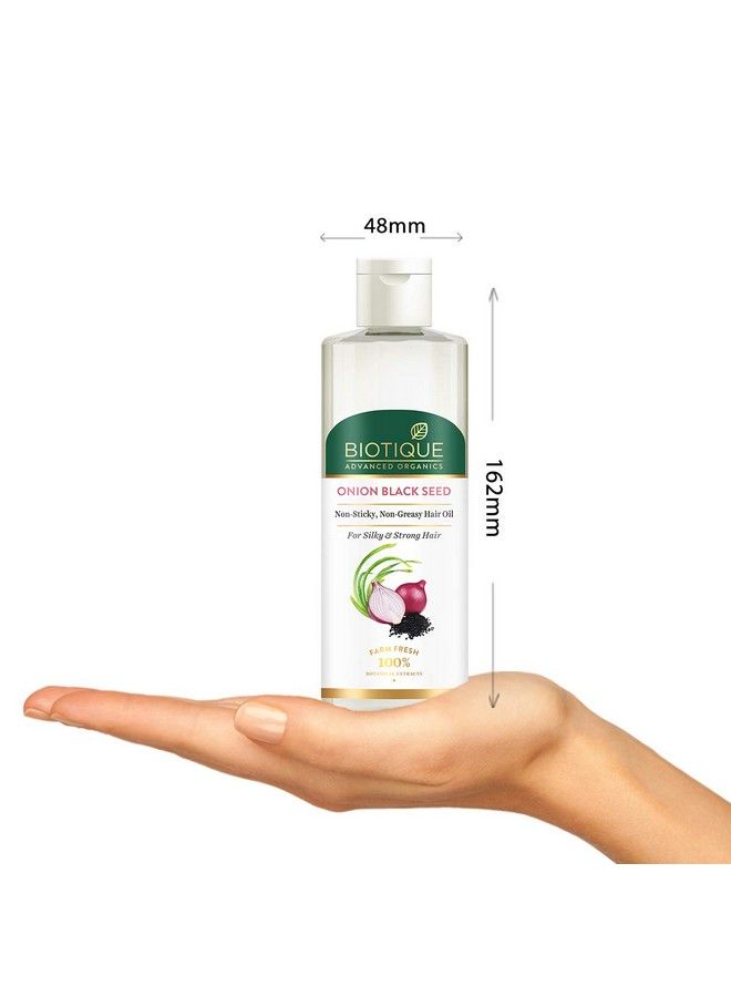 Biotique Onion Black Seed Hair Oil For Silky And Strong Hair 200Ml ; Controls Hair Fall Promotes Growth (Pack Of 2) - Image 4