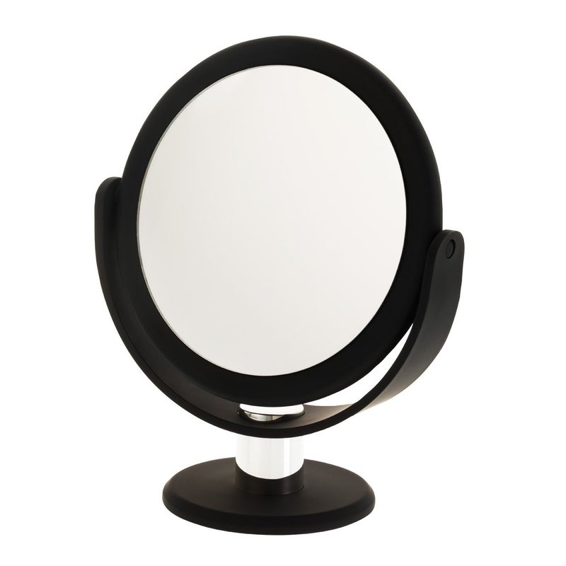 Danielle Creations Soft Touch Black Round Vanity Mirror 10X Magnification