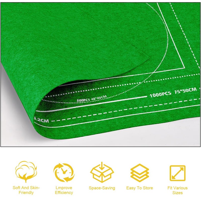 Ainiv Jigsaw Puzzle Mat Roll Up 1500 Pieces, 46" x 26" Portable Felt Puzzles Board with Travel Storage Bag, Jigsaw Saver Pad Keeper for Adults Teens, Green - Image 2