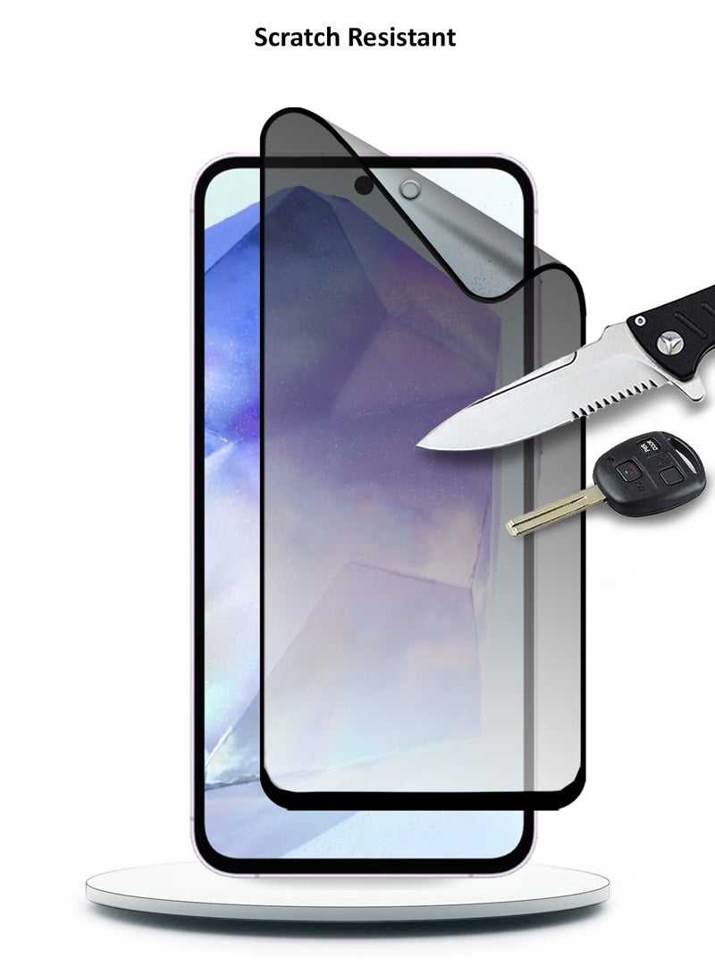 Wtech Nano Ceramic Privacy Full Glue Full Cover Matte Flexible Screen Protector For Samsung Galaxy A55 5G 2024 Clear/Black - Image 5