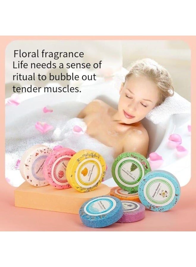 ChicAbode 8 جهاز كمبيوتر شخصي العلاج بالروائح حمام بخارات مجموعة هدية ، قنابل دش الزيت الأساسي الطبيعي للاسترخاء والتخفيف من الإجهاد ، أقراص سبا مع المانجو والورد واللافندر ورائح النعناع ، للنساء والرجال - Image 5