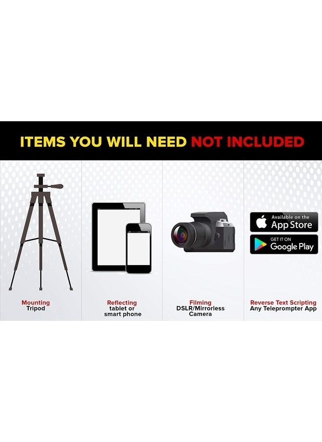 TMP 500 Universal Video Camera Tripod Teleprompter 15mm Rails w/ Carry Case