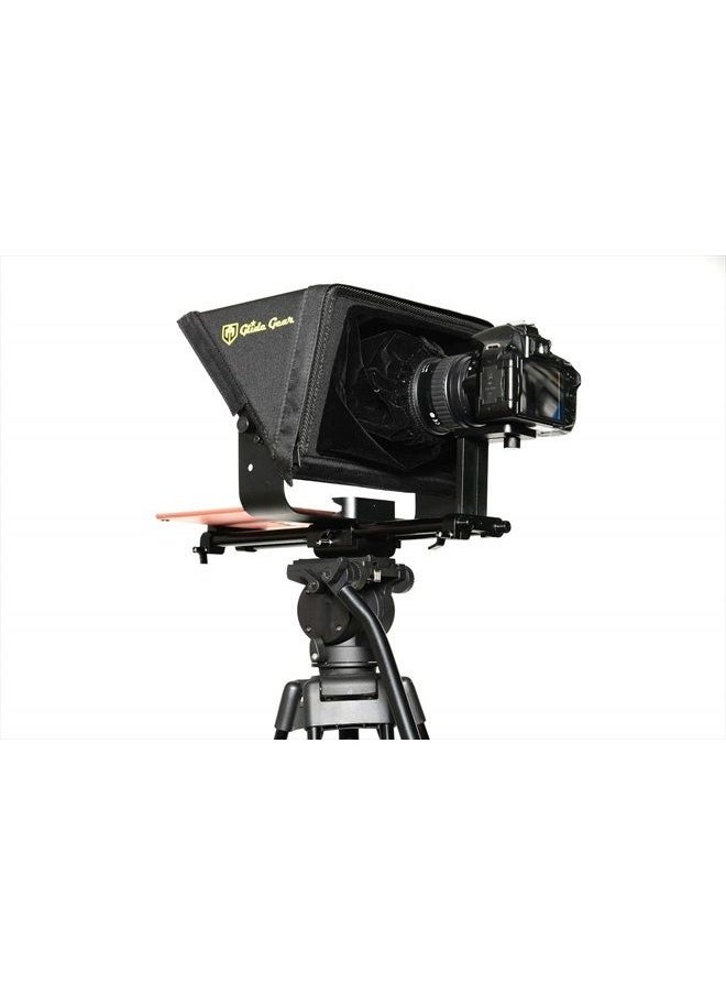 TMP 500 Universal Video Camera Tripod Teleprompter 15mm Rails w/ Carry Case