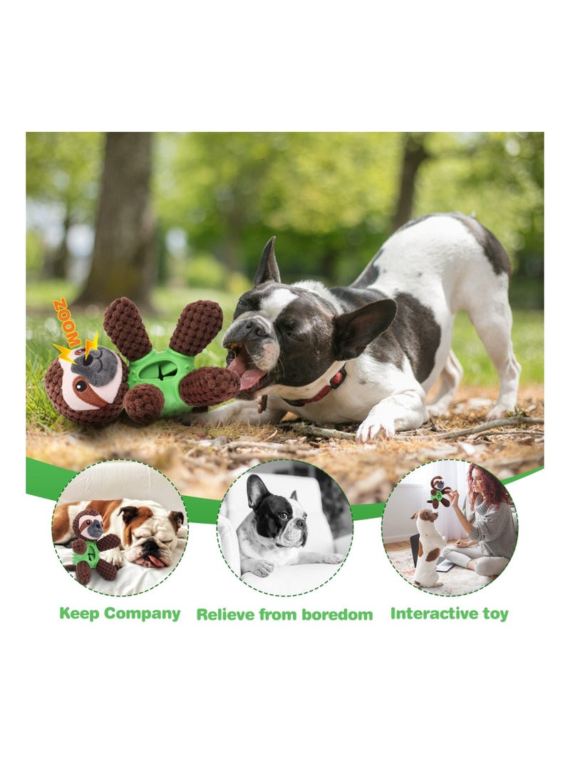 Y&D - 4 In 1 Plush Dog Toy Squeaky Interactive for 8 Weeks Small and Medium Dogs Teething Brown Sloth - Image 1