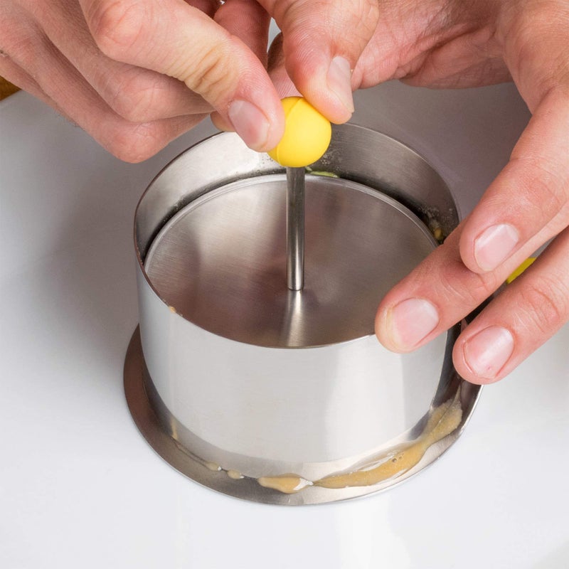 Ateco مجموعة قوالب الطعام الدائرية من أتيكو، بارتفاع 3.5 × 2.1 بوصة، مجموعة مكونة من 4 قطع تشمل حلقتين، مكبس مناسب ولوحة نقل - Image 4