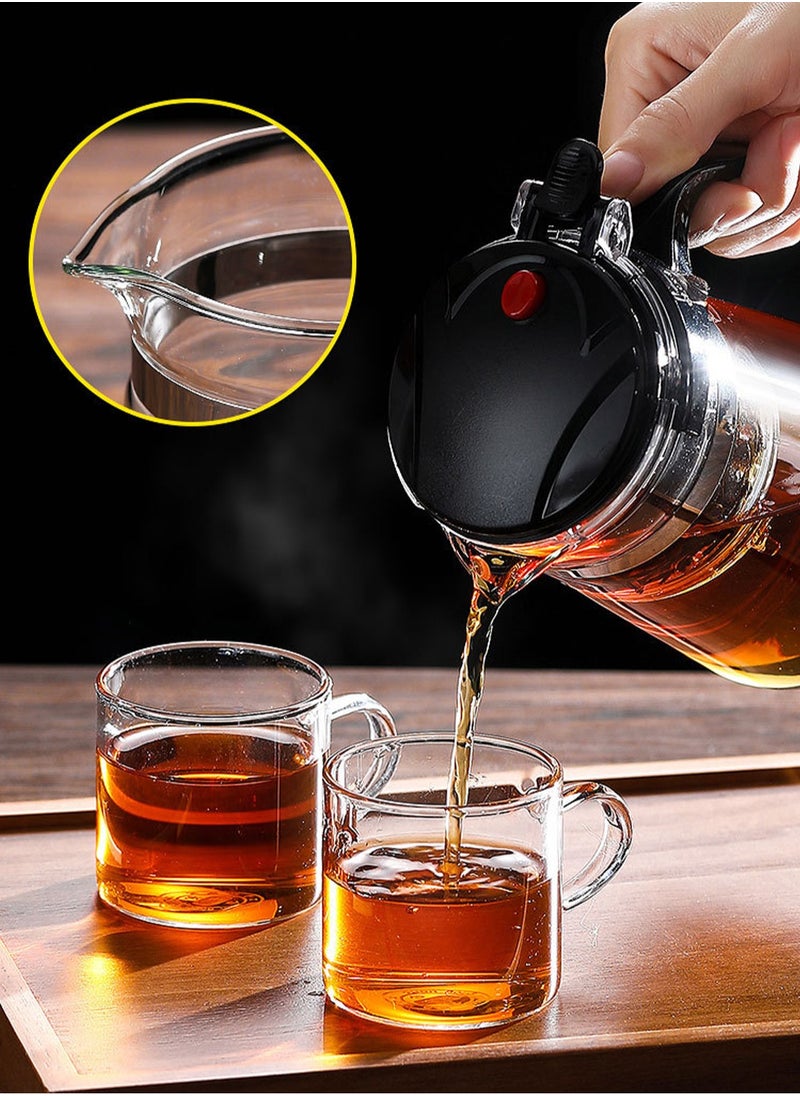 LOOPITYS 500ml glass teapot, detachable, detachable glass filter borosilicate glass teapot, fragrant loose leaf teapot, transparent teapot for 360 degree observation  - Image 5