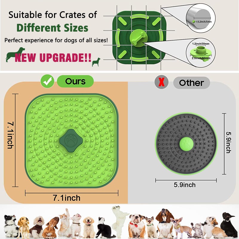 iDotha Licking Mat for Dogs Crate, 7.1" Large Dog Crate Lick Pads Slow Feeder, Lick Pad Crate Training Toy Crate Lick Mat, Suitable Peanut Butter, Yogurt, etc, for Boredom & Anxiety Relief Licking Pad - Image 2