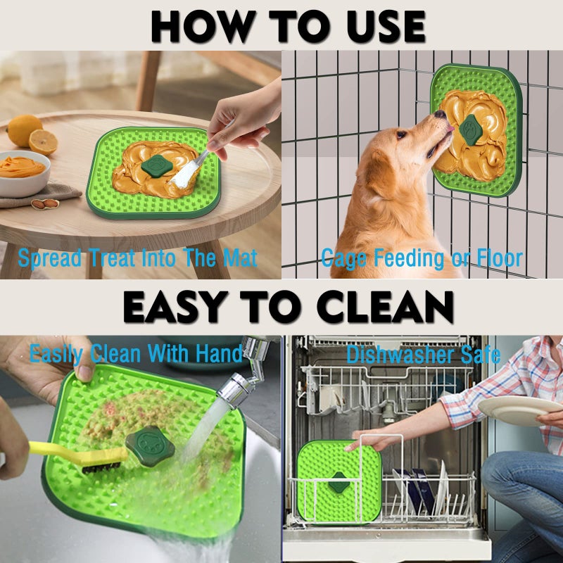 iDotha Licking Mat for Dogs Crate, 7.1" Large Dog Crate Lick Pads Slow Feeder, Lick Pad Crate Training Toy Crate Lick Mat, Suitable Peanut Butter, Yogurt, etc, for Boredom & Anxiety Relief Licking Pad - Image 5