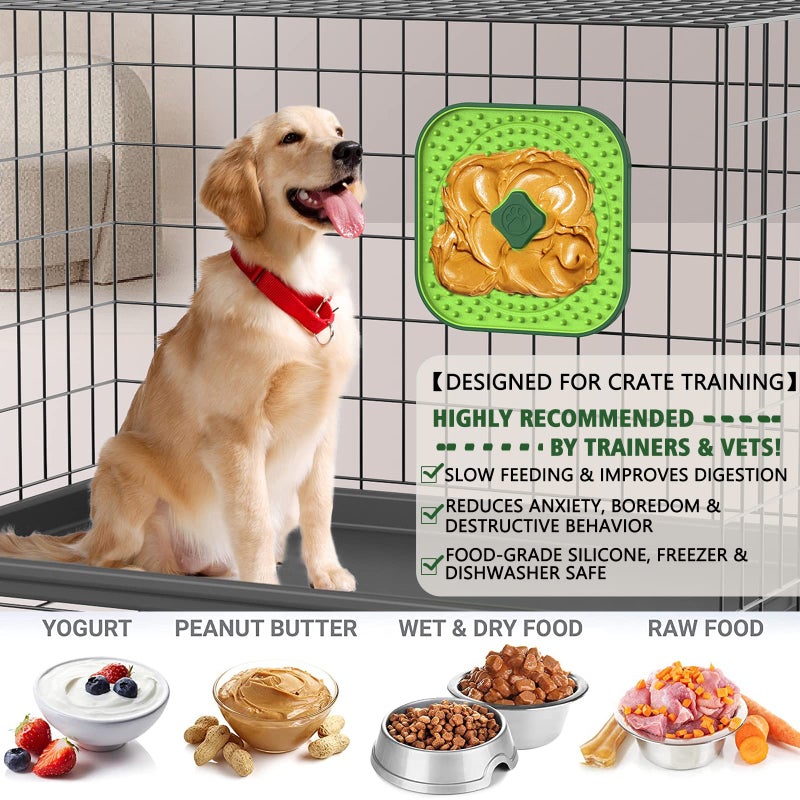 iDotha Licking Mat for Dogs Crate, 7.1" Large Dog Crate Lick Pads Slow Feeder, Lick Pad Crate Training Toy Crate Lick Mat, Suitable Peanut Butter, Yogurt, etc, for Boredom & Anxiety Relief Licking Pad - Image 4