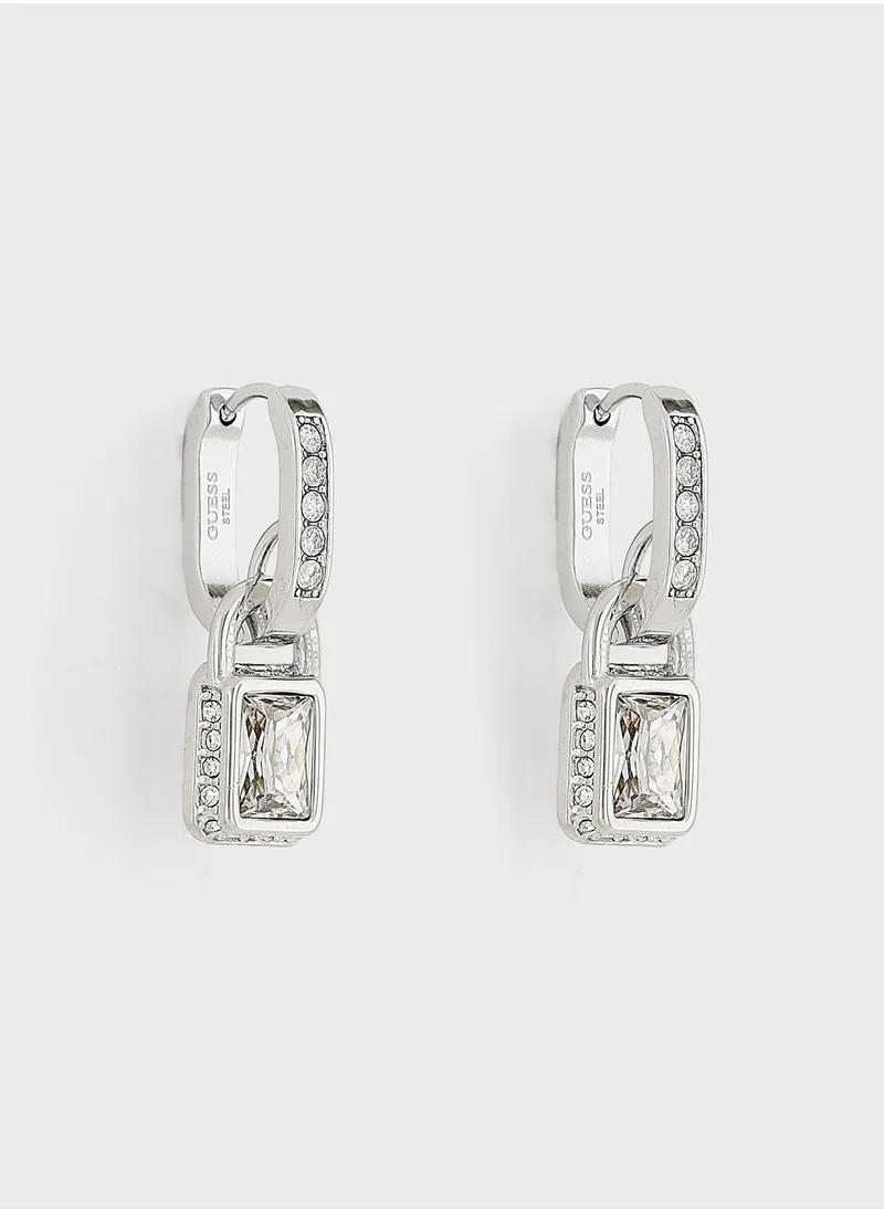 GUESS Padlock Drop Earrings