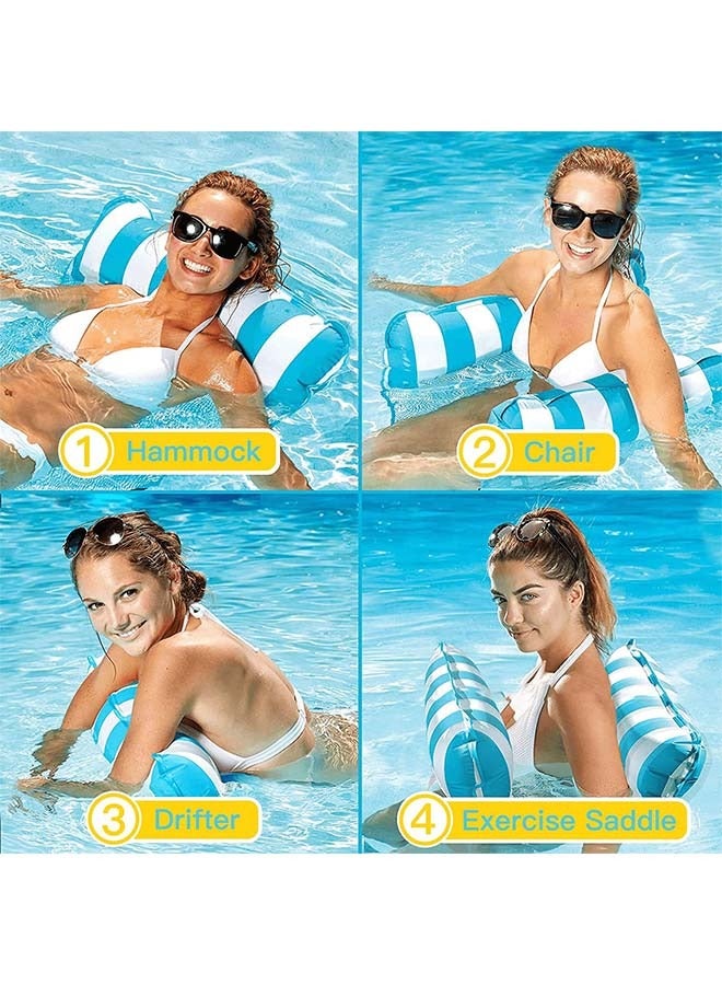 HaHaHai Swimming Pool Inflatable Pool Floater with A Pump, Multifunctional 4-in-1 Water Floating Chair Raft (Saddle, Deck Chair, Hammock, Drifter) for Swimming Pool, Beach, Water Amusement Park - Image 2