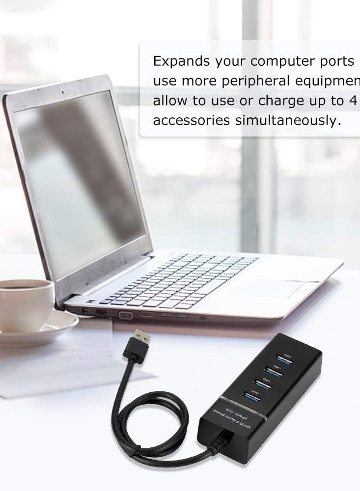 راكسوم ڈیسک ٹاپ پی سی لیپ ٹاپ اڈاپٹر USB حب کے لیے تیز رفتار 4 پورٹ USB 3.0 ملٹی ہب سپلٹر توسیع - Image 2