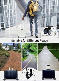 Generic Marketero Collapsible Shopping Box Trolley on Wheels 4 Wheels 360°Rotate Folding Teacher Trolley Cart with Wheels Heavy Duty 30kg Capacity & Telescopic Handle for Camping Shopping Grey  - Image 3