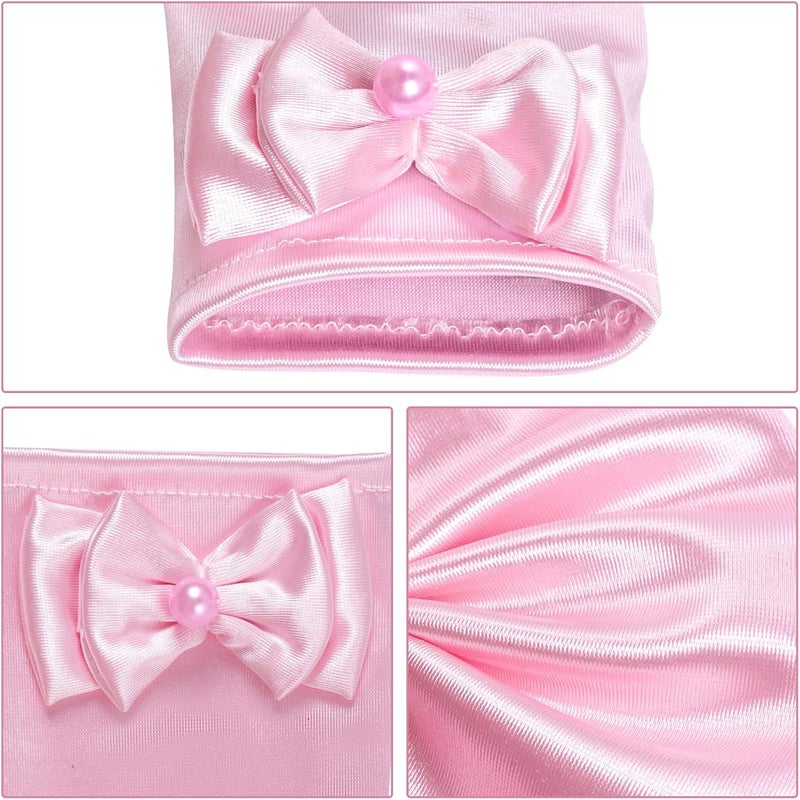 Yolyoo Girls Princess Gloves,Girl White Long Satin Princess Dress Up Diamonds Bows Gloves for Birthday,Wedding, Costume Party - Image 3