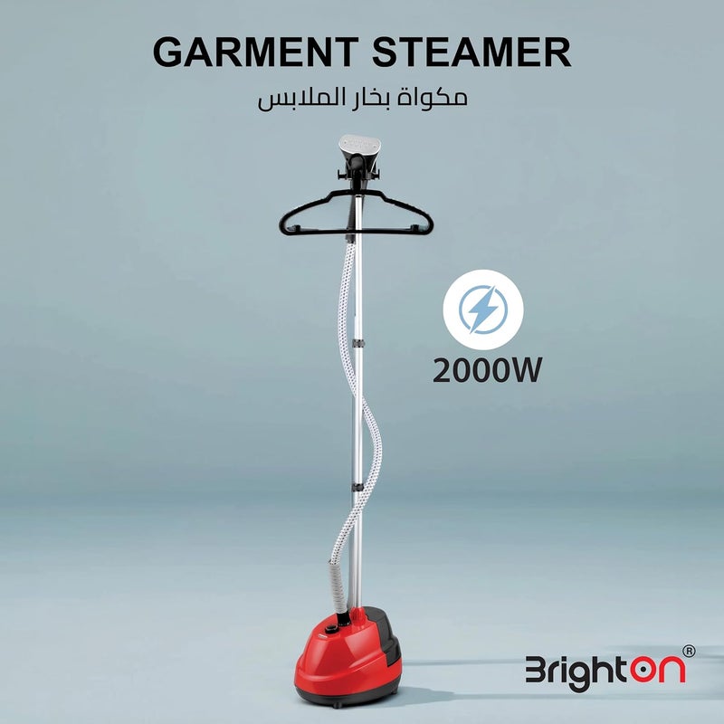 Brighton 2000W Garment Steamer with 1.5L Tank, Adjustable Height, Continuous Steaming, Vertical Ironing, Flexible Hose, Double Protection, Detachable Tank, 2-Year Warranty - Image 1
