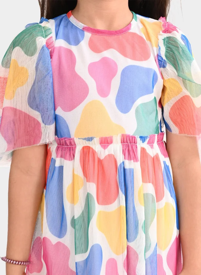 Bonkids BONKIDS Abstract Printed A-Line Dress