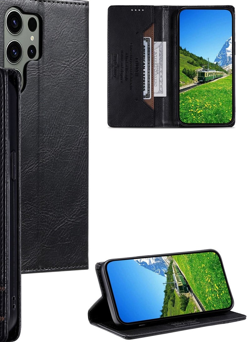 Suteni Flip Cover Card Slots Leather Phone Case for Samsung - Image 3