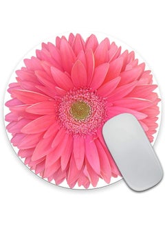 Isolatd Bright Pink Gerbera Daisy Flower Mouse Pad For Desk With Non Slip Rubber Base Office Computer Round Mouse Mat For Home Office Desk Accessories