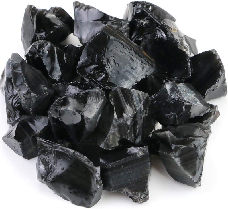 2lb/950g Rough Natural Black Obsidian Stones Raw Gemstone Crystal Rock for Cabbing,Tumbling,Cutting,Polishing,Lapidary,Wire Wrapping,Healing Reiki,Jewelry Making,Home Decoration(Black)