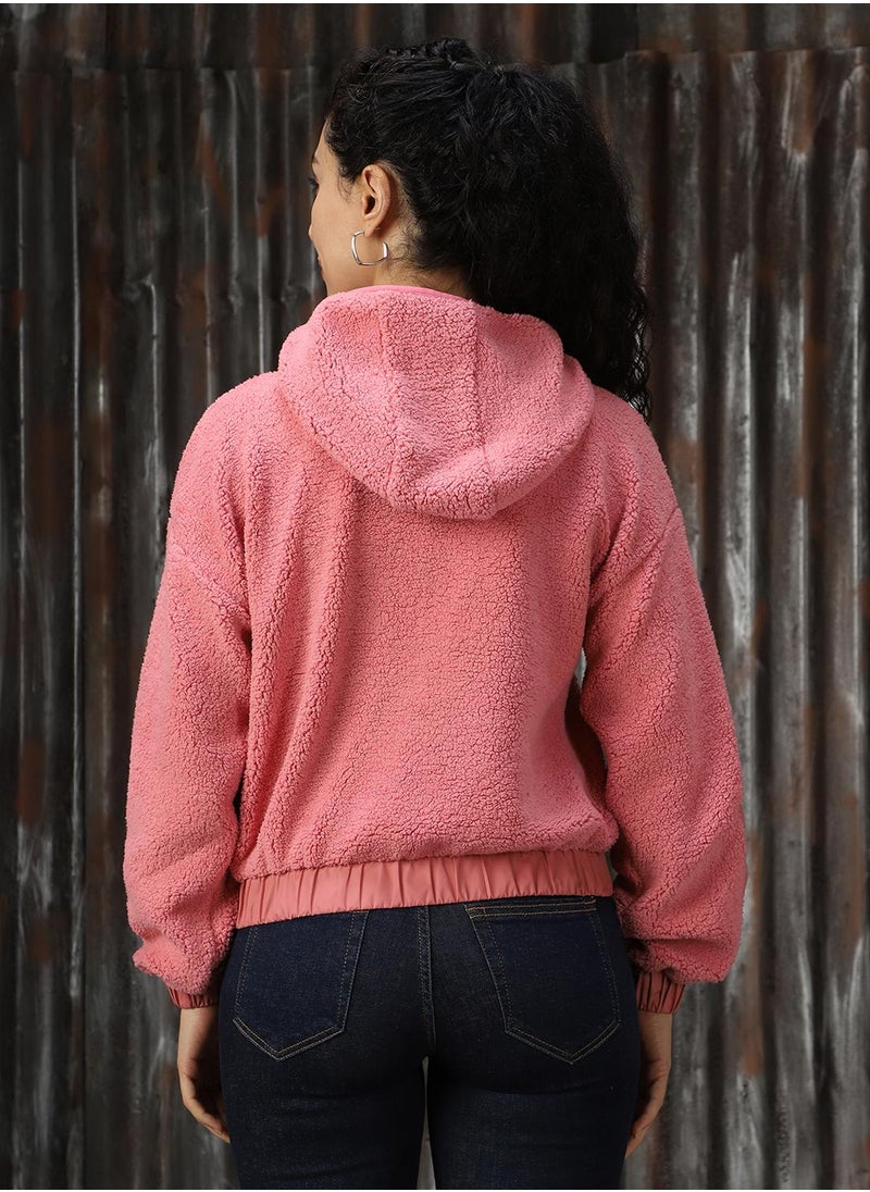 HIGH STAR Women's Pink 100% Polyester Printed Sweatshirt  - Image 3