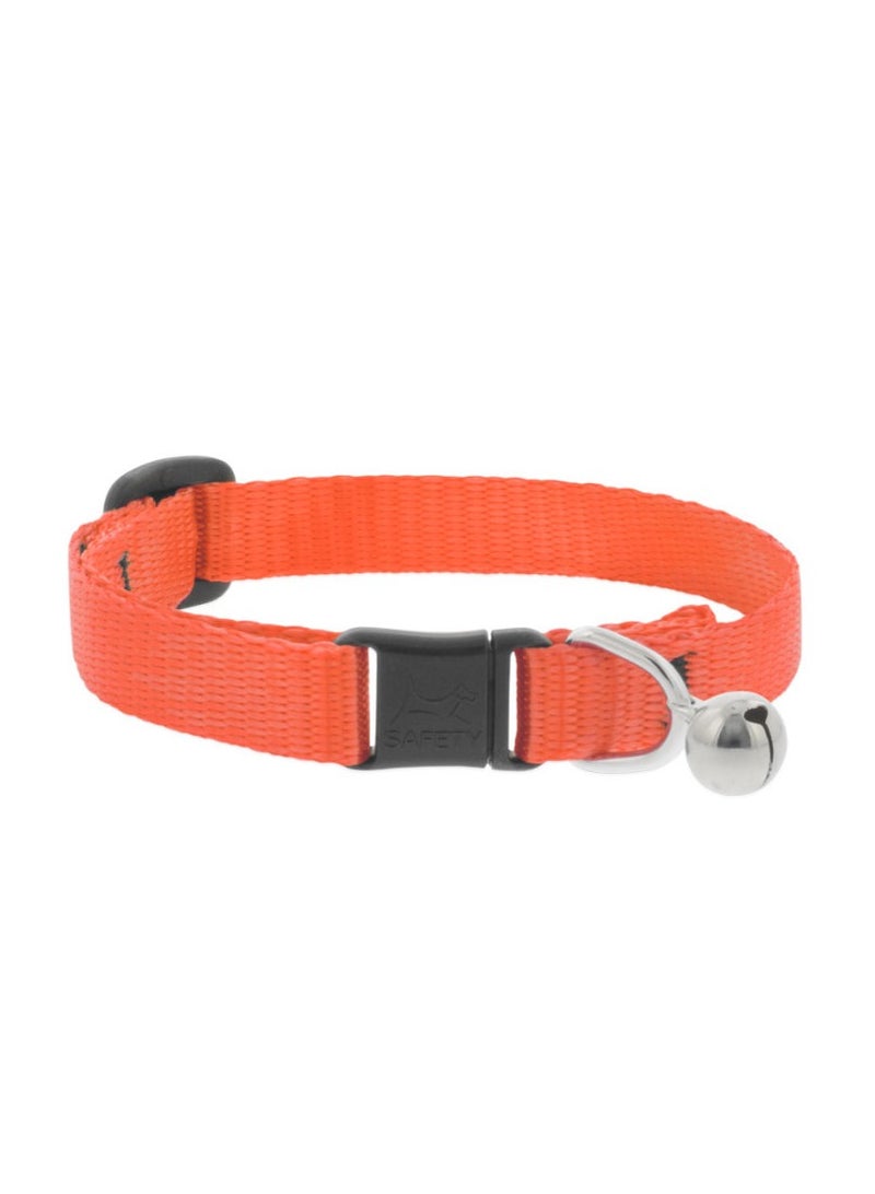 Lupine Pet Basic Solids Safety Cat Collar - Orange  With Bell (21-30CM / 8"-12")