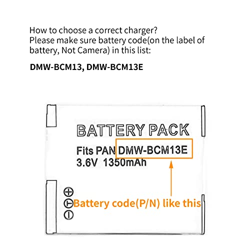 Norifon DMW-BCM13 USB Charger for Panasonic DMC-TZ55, DMC-TZ60, DMC-TZ61, Lumix DMC-FT5, DMC-TS5, DMC-TZ70, DMC-ZS40, DMC-ZS50 Camera and More - Image 3
