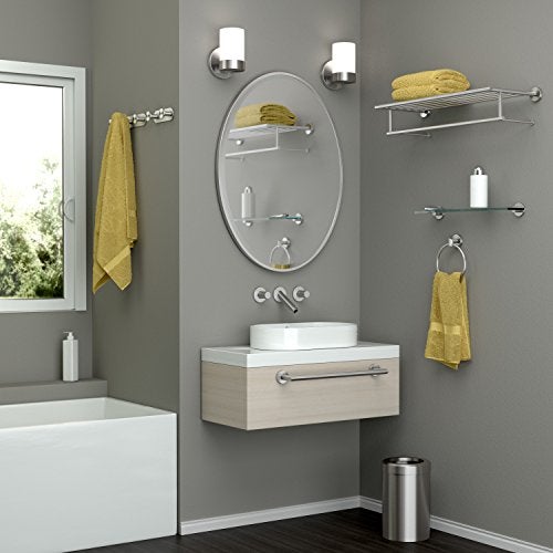 Gatco 4646 Glam Glass Shelf 20 Inch Satin Nickel Wall Mounted 2013 X 550 Tempered Curved Glass Shelf - Image 3