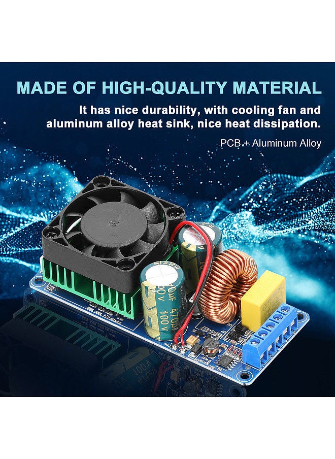 Generic - 500W IRS2092S Digital Power Amplifier Board Mono Channel Class D Power Amp Board Module with Cooling Fan - Image 1