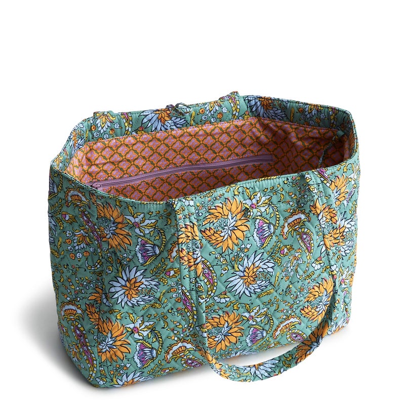 Vera Bradley Women's Premium Cotton Small Hathaway Tote, Gemstone Paisley, One Size - Image 5