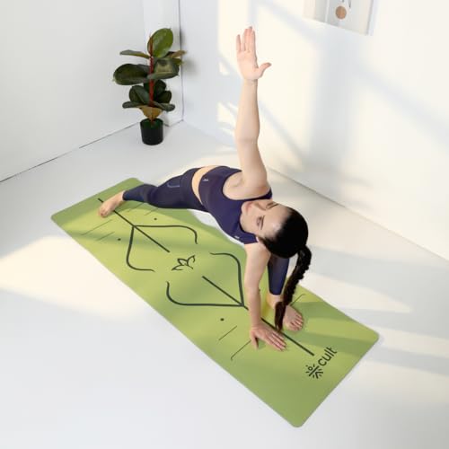 Cult TPE Yoga Mat, Non-Toxic Latex-Free, Anti-Slip, Extra-Thick Cushioning, Tear-Resistant, Travel Strap 6mm (Seismic Green) - Image 2