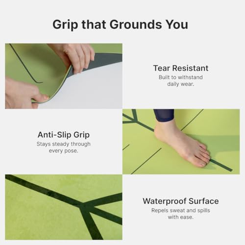 Cult TPE Yoga Mat, Non-Toxic Latex-Free, Anti-Slip, Extra-Thick Cushioning, Tear-Resistant, Travel Strap 6mm (Seismic Green) - Image 5