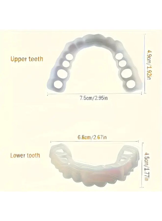 Porcelain Veneer Braces Set Comfort Fit Upper Lower Teeth White - Image 3