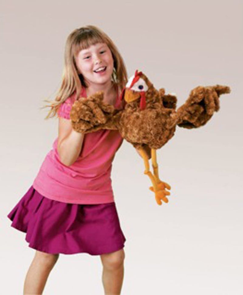 Folkmanis Chicken Two-Handed Puppet, Orange-red, 1 EA - Image 4